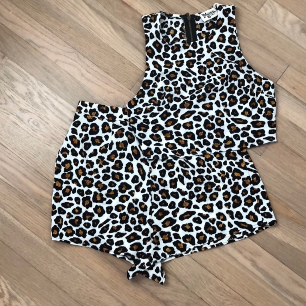 Show me your mumu two piece leopard set